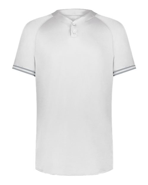 Men's Cutter Henley Jersey - White/ Silver Front