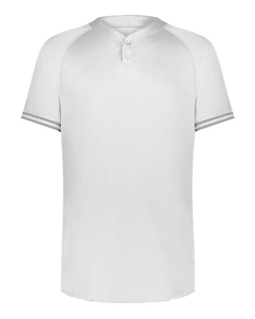 Augusta Sportswear Men's Cutter Henley Jersey - White/ Silver Front