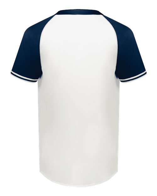 Men's Cutter Henley Jersey - White/ Navy Back