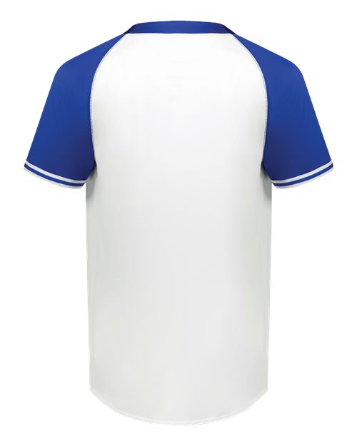 Men's Cutter Henley Jersey - White/ Royal Back
