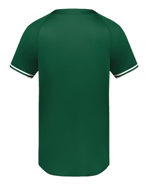Youth Cutter Henley Jersey - Dark Green/ White Back