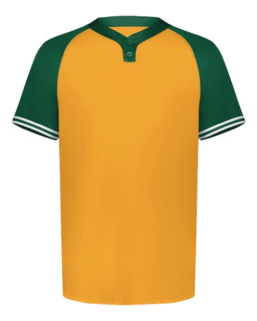 Youth Cutter Henley Jersey - Gold/ Dark Green Front