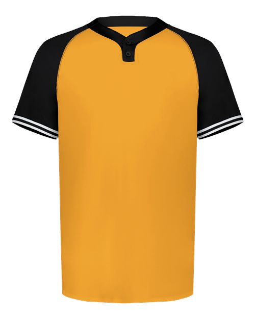 Youth Cutter Henley Jersey - Gold/ Black Front