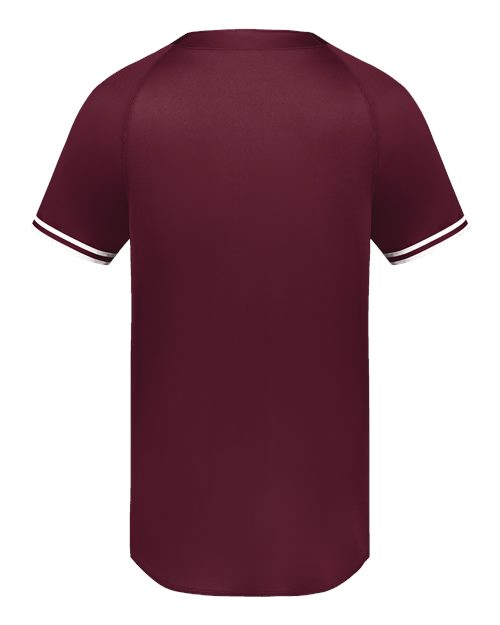 Youth Cutter Henley Jersey - Maroon/ White Back