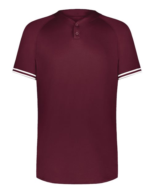 Youth Cutter Henley Jersey - Maroon/ White Front