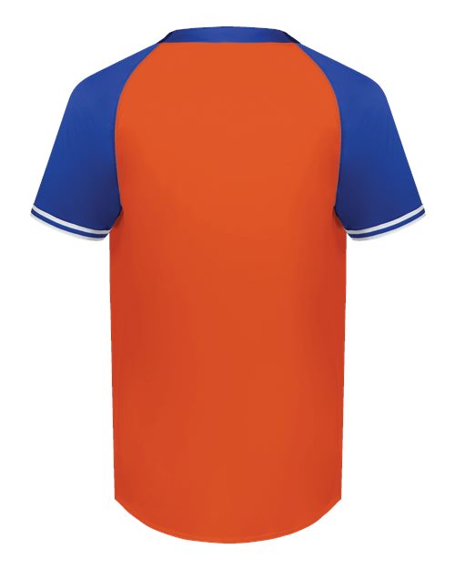 Youth Cutter Henley Jersey - Orange/ Royal Back