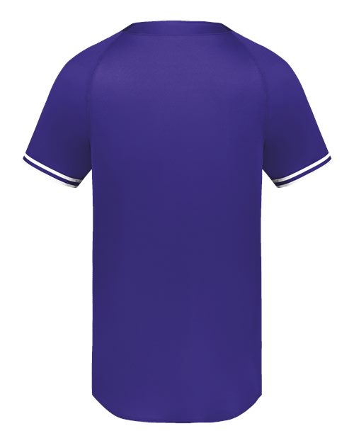Youth Cutter Henley Jersey - Purple/ White Back