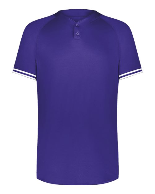 Youth Cutter Henley Jersey - Purple/ White Front