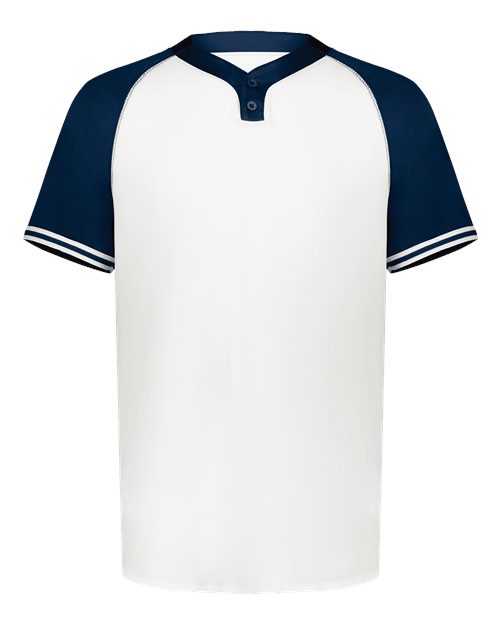 Youth Cutter Henley Jersey - White/ Navy Front