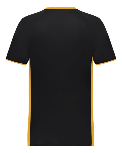 Men's Cutter V-Neck Jersey - Black/ Gold Back
