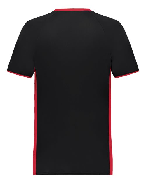 Men's Cutter V-Neck Jersey - Black/ Scarlet Back