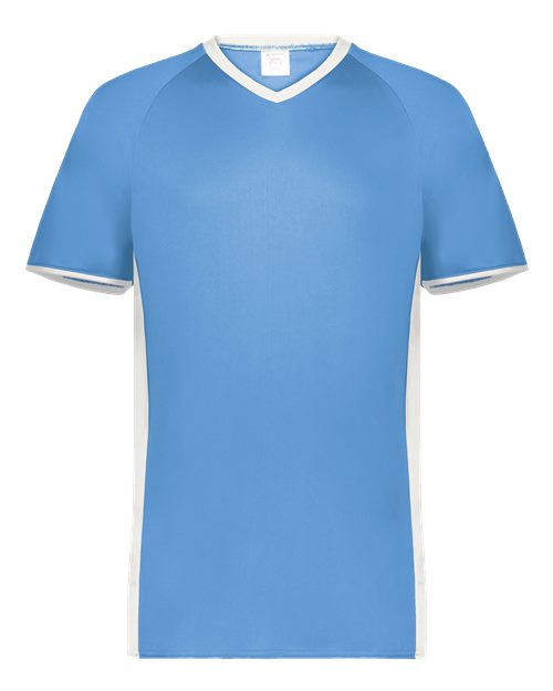 Men's Cutter V-Neck Jersey - Columbia Blue/ White Front