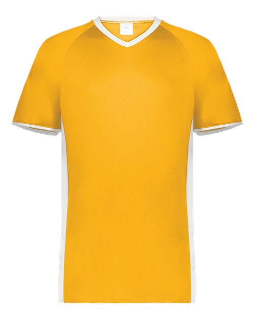 Men's Cutter V-Neck Jersey - Gold/ White Front