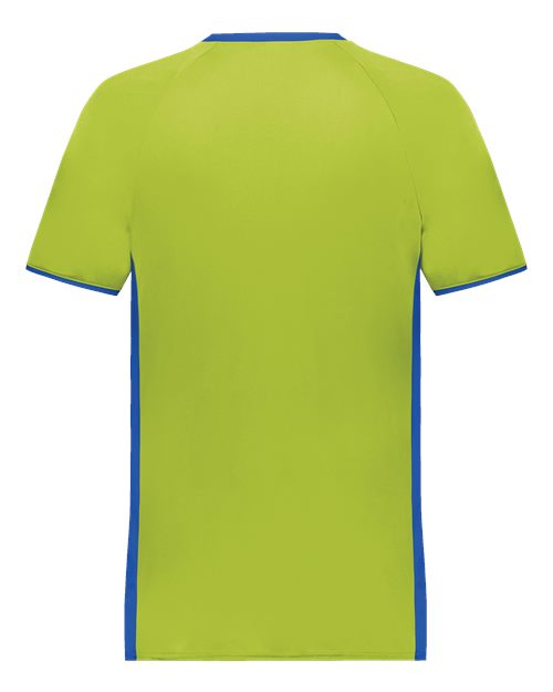 Men's Cutter V-Neck Jersey - Lime/ Royal Back