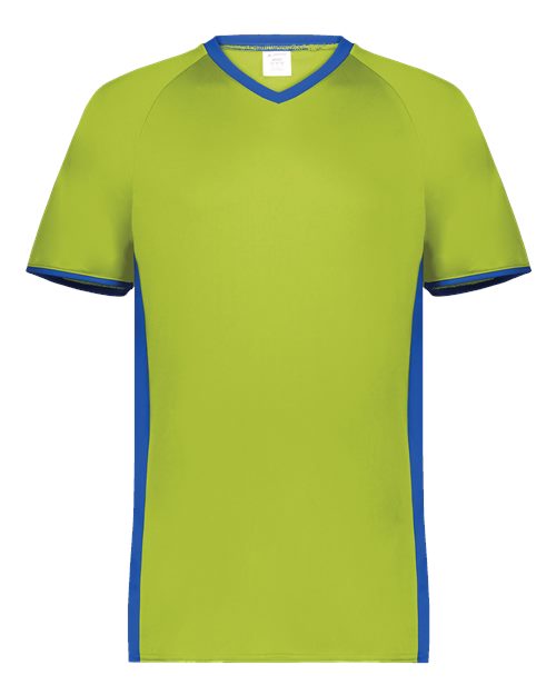 Men's Cutter V-Neck Jersey - Lime/ Royal Front