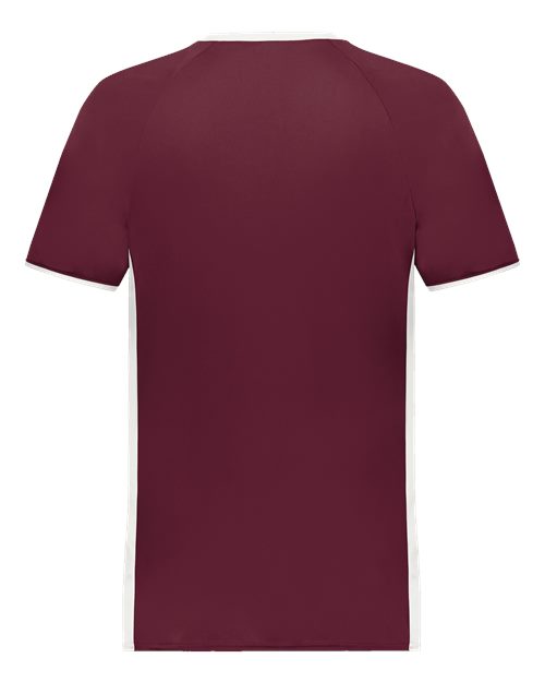 Men's Cutter V-Neck Jersey - Maroon/ White Back