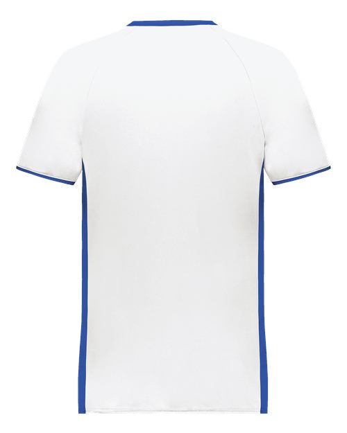 Men's Cutter V-Neck Jersey - White/ Royal Back