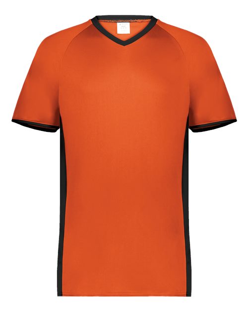 Youth Cutter V-Neck Jersey - Orange/ Black Front
