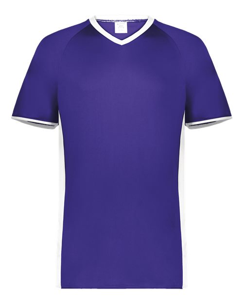 Youth Cutter V-Neck Jersey - Purple/ White Front