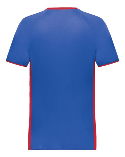 Youth Cutter V-Neck Jersey - Royal/ Scarlet Back