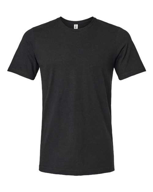 Unisex Combed CVC T-Shirt - Heather Black Front