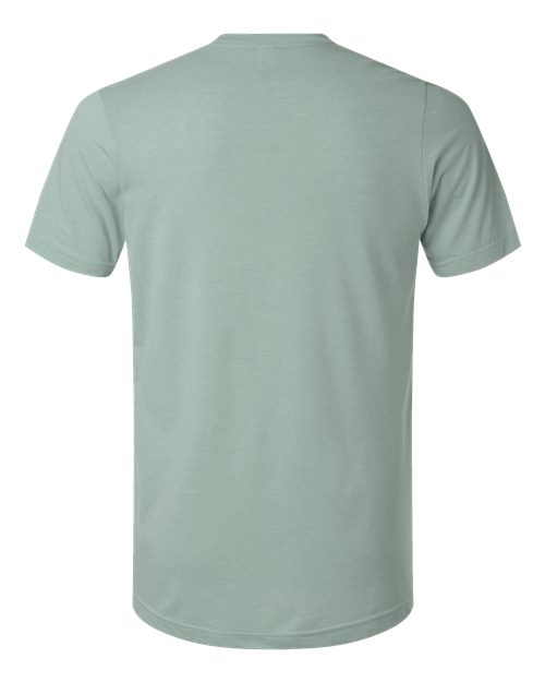 Unisex Combed CVC T-Shirt - Heather Light Sage Back
