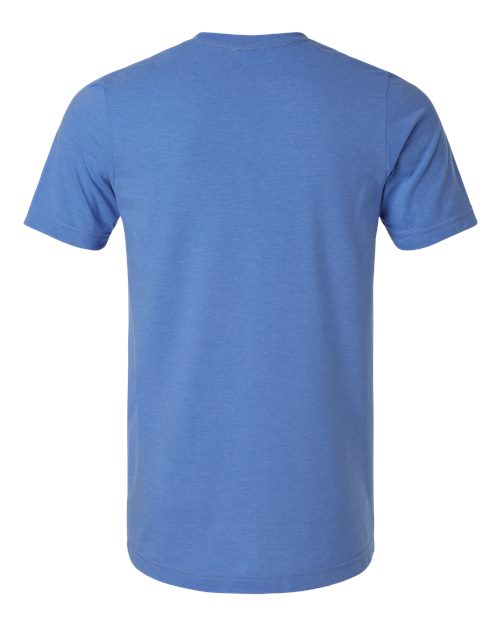 Unisex Combed CVC T-Shirt - Heather Columbia Blue Back
