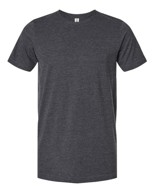 Unisex Combed CVC T-Shirt - Heather Dark Grey Front
