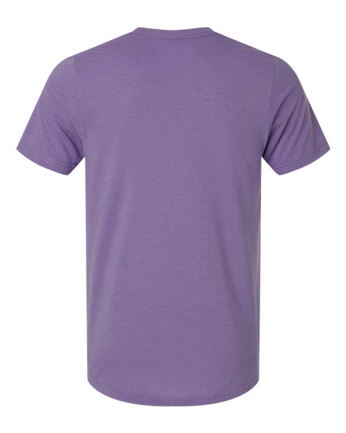 Unisex Combed CVC T-Shirt - Heather Deep Purple Back
