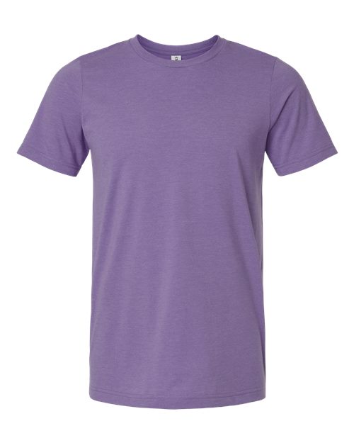 Unisex Combed CVC T-Shirt - Heather Deep Purple Front