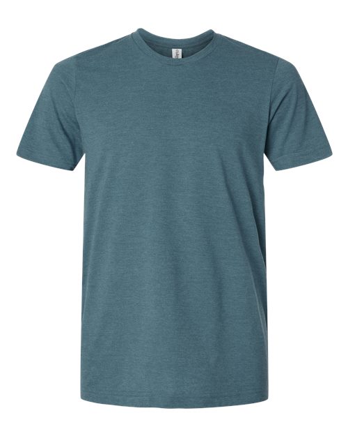 Unisex Combed CVC T-Shirt - Heather Deep Teal Front