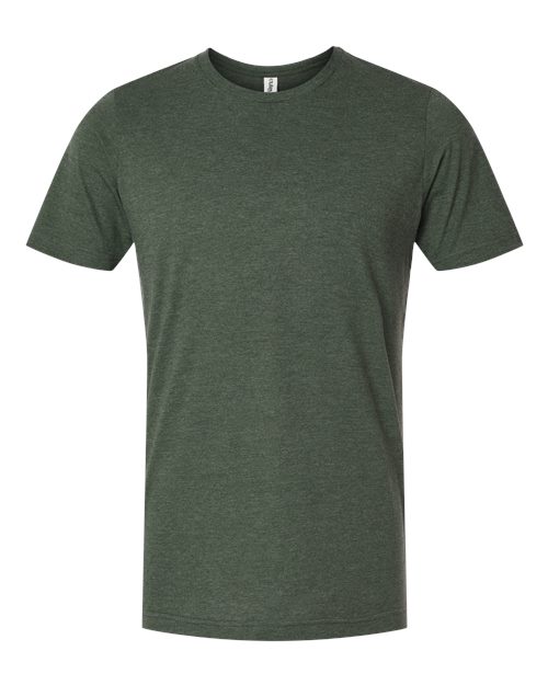 Unisex Combed CVC T-Shirt - Heather Forest Front