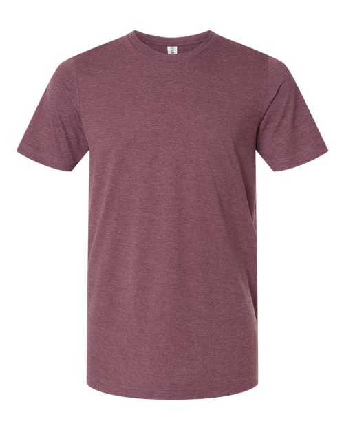 Unisex Combed CVC T-Shirt - Heather Maroon Front