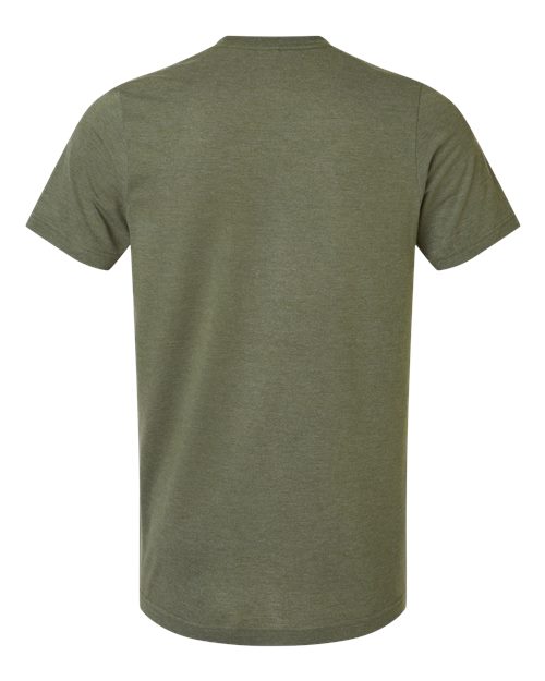 Unisex Combed CVC T-Shirt - Heather Military Green Back