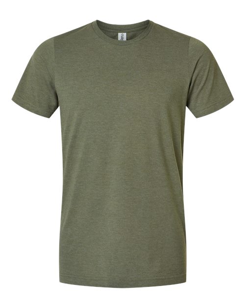 Unisex Combed CVC T-Shirt - Heather Military Green Front