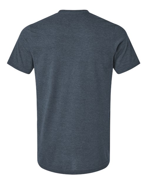 Unisex Combed CVC T-Shirt - Heather Navy Blue Back