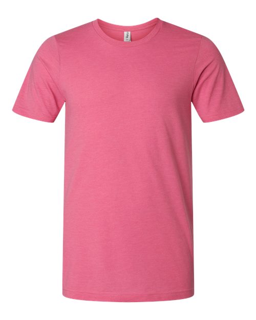 Unisex Combed CVC T-Shirt - Heather Charity Pink Front