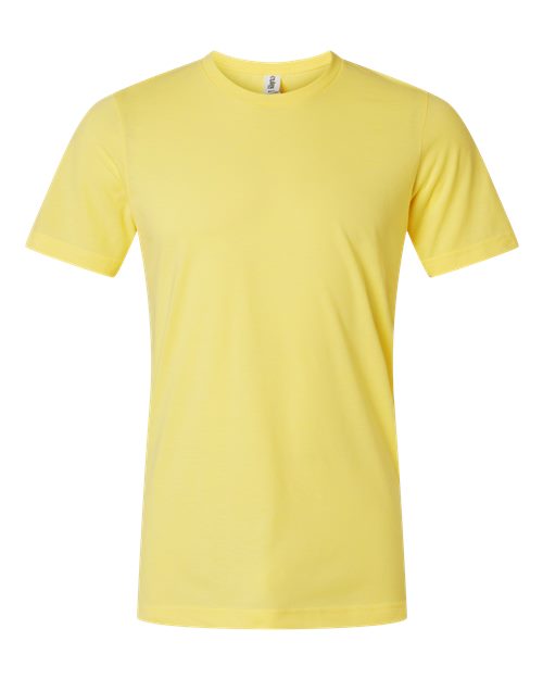 Unisex Combed CVC T-Shirt - Heather Yellow Front