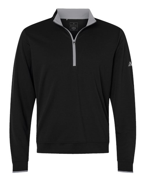 Men's Performance Lightweight Quarter-Zip Pullover - Black/ Grey Three Front