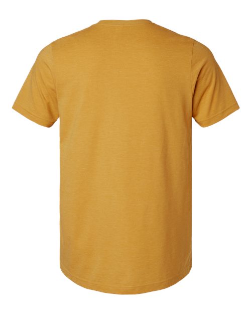 Unisex Combed CVC T-Shirt - Heather Mustard Back