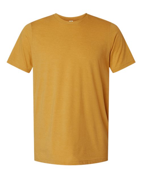 Unisex Combed CVC T-Shirt - Heather Mustard Front