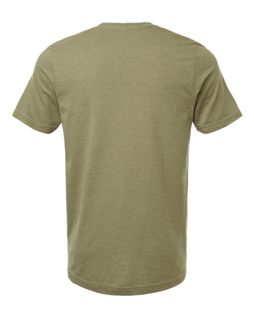Unisex Combed CVC T-Shirt - Heather Olive Green Back