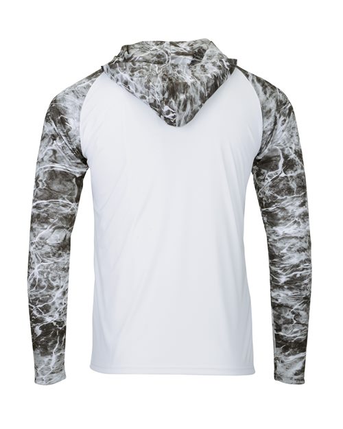 Men's Biloxi Performance Colorblocked Hooded Long Sleeve T-Shirt - Manta Back