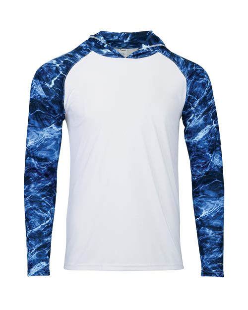 Men's Biloxi Performance Colorblocked Hooded Long Sleeve T-Shirt - Marlin Front
