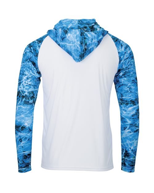 Men's Biloxi Performance Colorblocked Hooded Long Sleeve T-Shirt - Nautical Back