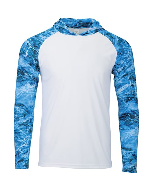 Men's Biloxi Performance Colorblocked Hooded Long Sleeve T-Shirt - Nautical Front