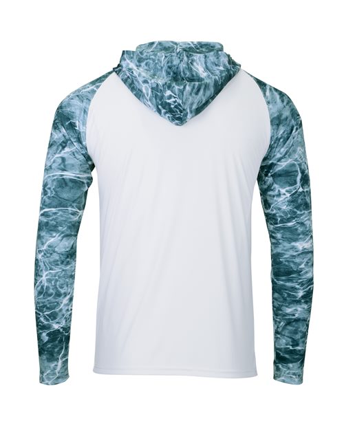 Men's Biloxi Performance Colorblocked Hooded Long Sleeve T-Shirt - Spindrift Back