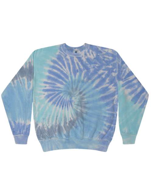 Unisex Tie-Dyed Fleece Crewneck Sweatshirt - Lagoon Front