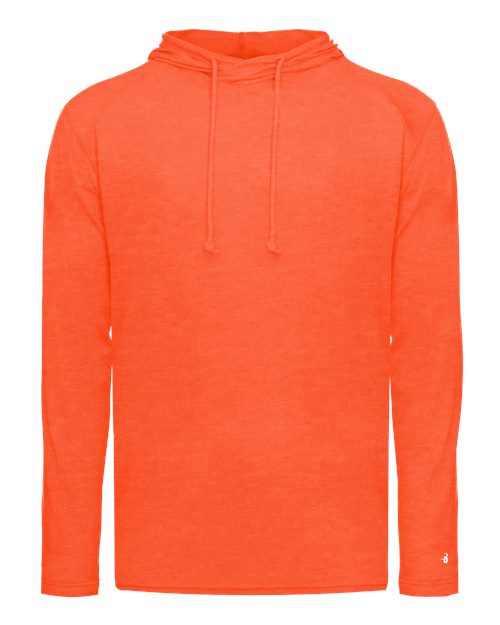 Men's Tri-Blend Surplice Hooded Long Sleeve T-Shirt - Burnt Orange Heather Front