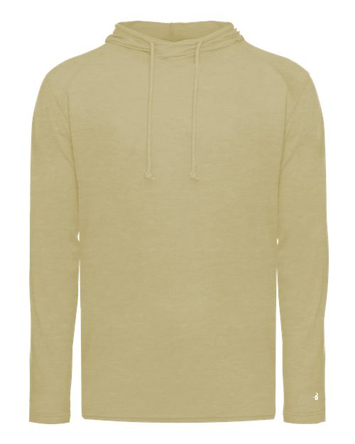 Men's Tri-Blend Surplice Hooded Long Sleeve T-Shirt - Vegas Gold Heather Front